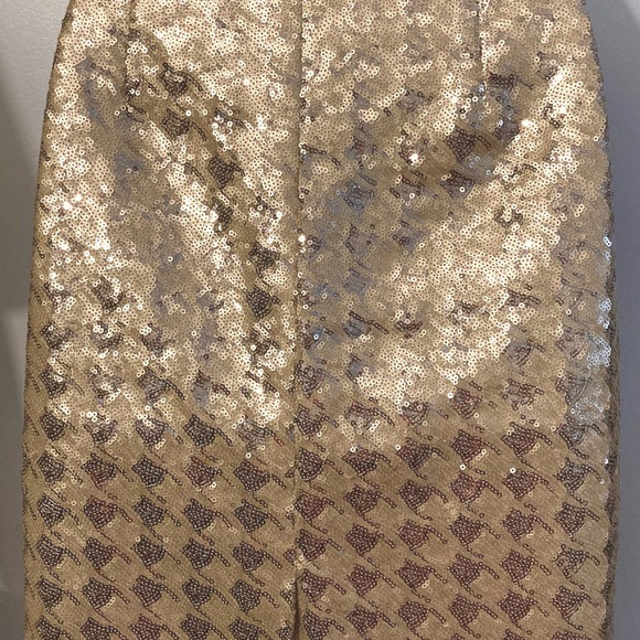 The Limited Gold Sequin Houndstooth Pencil Skirt Size 2 - Picture 3 of 3